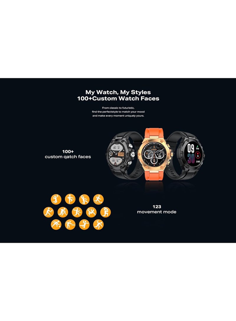 Infinix - XWatch 3 GT Smartwatch 1.53" Super Large HD Screen, 123 Sports Modes, IP68 Water Resistant, Bluetooth Call Support, Health Monitoring & Fitness Tracking, 2 Straps gold - Image 1