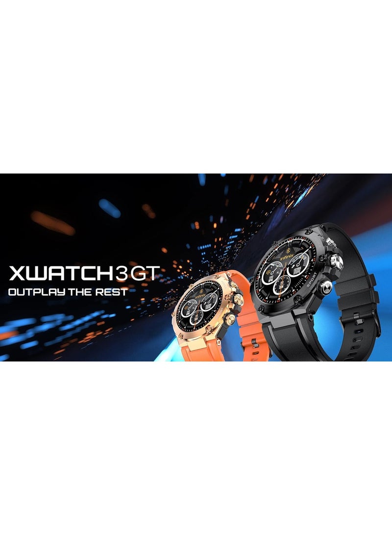 Infinix - XWatch 3 GT Smartwatch 1.53" Super Large HD Screen, 123 Sports Modes, IP68 Water Resistant, Bluetooth Call Support, Health Monitoring & Fitness Tracking, 2 Straps gold - Image 1