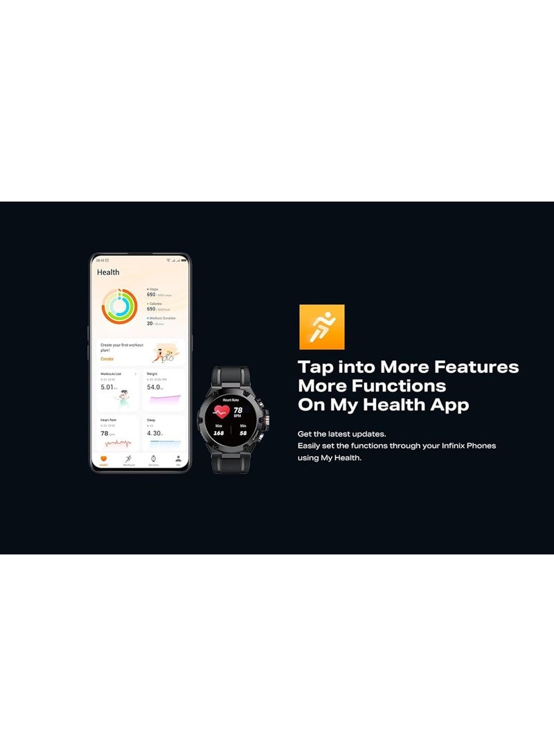 Infinix - XWatch 3 GT Smartwatch 1.53" Super Large HD Screen, 123 Sports Modes, IP68 Water Resistant, Bluetooth Call Support, Health Monitoring & Fitness Tracking, 2 Straps gold - Image 1