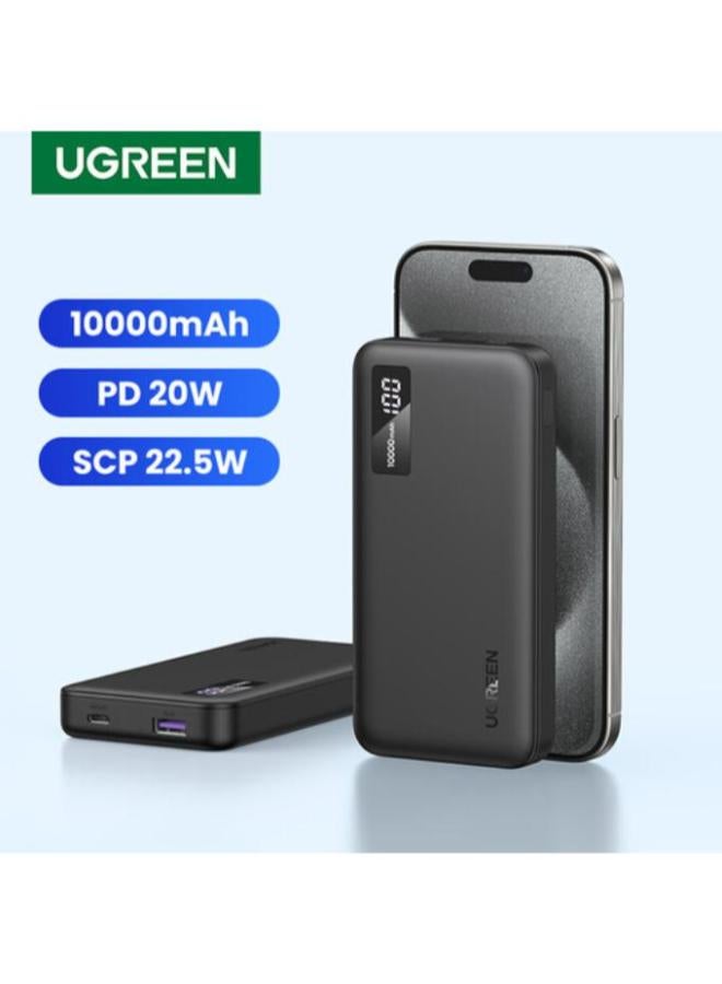 10000 mAh UGREEN 10000mAh Mini Quick Charging 20W Power Bank Black