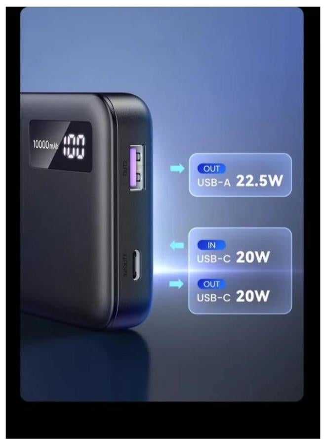 10000 mAh UGREEN 10000mAh Mini Quick Charging 20W Power Bank Black