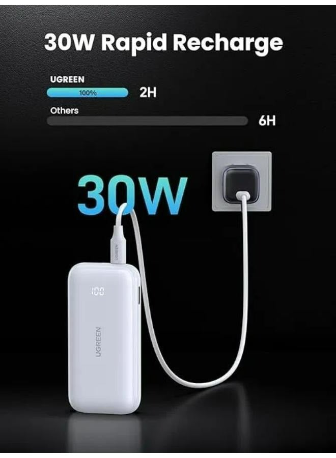Ugreen 10000 mAh UGREEN 10000mAh Two-way Fast Charging Power Bank White 30W White  - Image 3