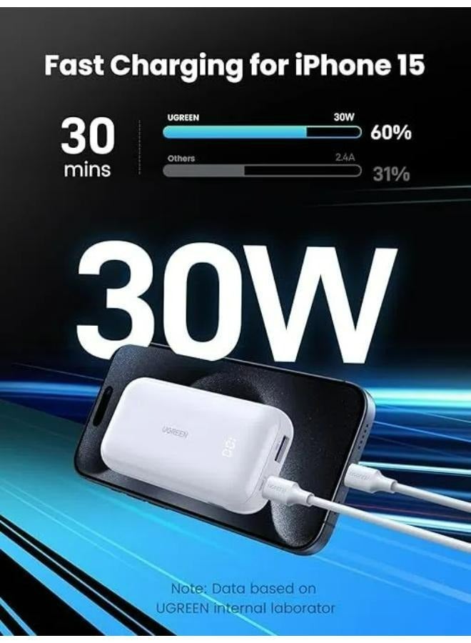 Ugreen 10000 mAh UGREEN 10000mAh Two-way Fast Charging Power Bank White 30W White  - Image 5