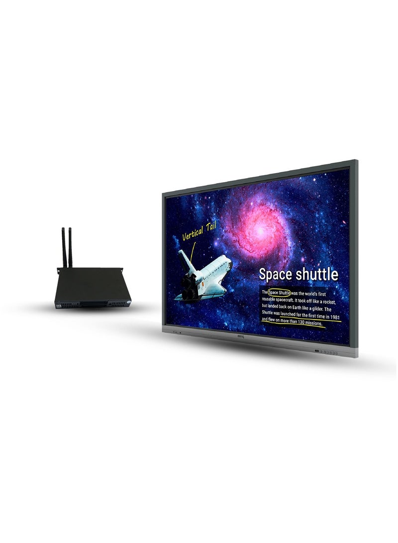 بين كيو - RE6503A 65" Interactive Flat Panel | 4K UHD Display | Built-in Android OS | 40-Point Touch, OPS Slot, with OPS Intel i5, 8GB RAM, 512GB SSD, (Android/windows) | Grey/Black - Image 1