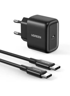 25W USB C Charger Super Fast PD Charger Plug with 2M USB C Cable Compatible with Galaxy S24/S24 Ultra/S24+/S23/S23 Ultra/S23+/Z Flip/Note20/Note10/S9/S8/A53/A52s, iPad Pro Air/Mini, etc Black