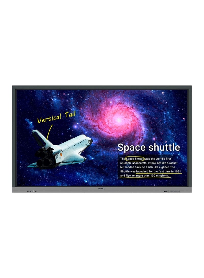 BenQ - RE6501 65" Education Interactive Display | 4K UHD, 20-Point Touch, IR Technology, 8ms Response, OPS Core i5, 8GB DDR5, 512GB SSD, Free VESA Mount, (Android/windows) | Black/Grey - Image 1