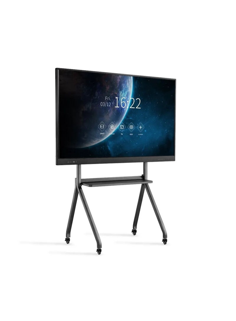 BenQ - RE6501 65" Education Interactive Display | 4K UHD, 20-Point Touch, IR Technology, 8ms Response, OPS Core i5, 8GB DDR5, 512GB SSD, Free VESA Mount, (Android/windows) + Universal Adjustable Interactive Display Stand - Riotouch Model 11ZJ-14, for 65"-110" Screens, 360-Degree Mobility Black/Grey - Image 1