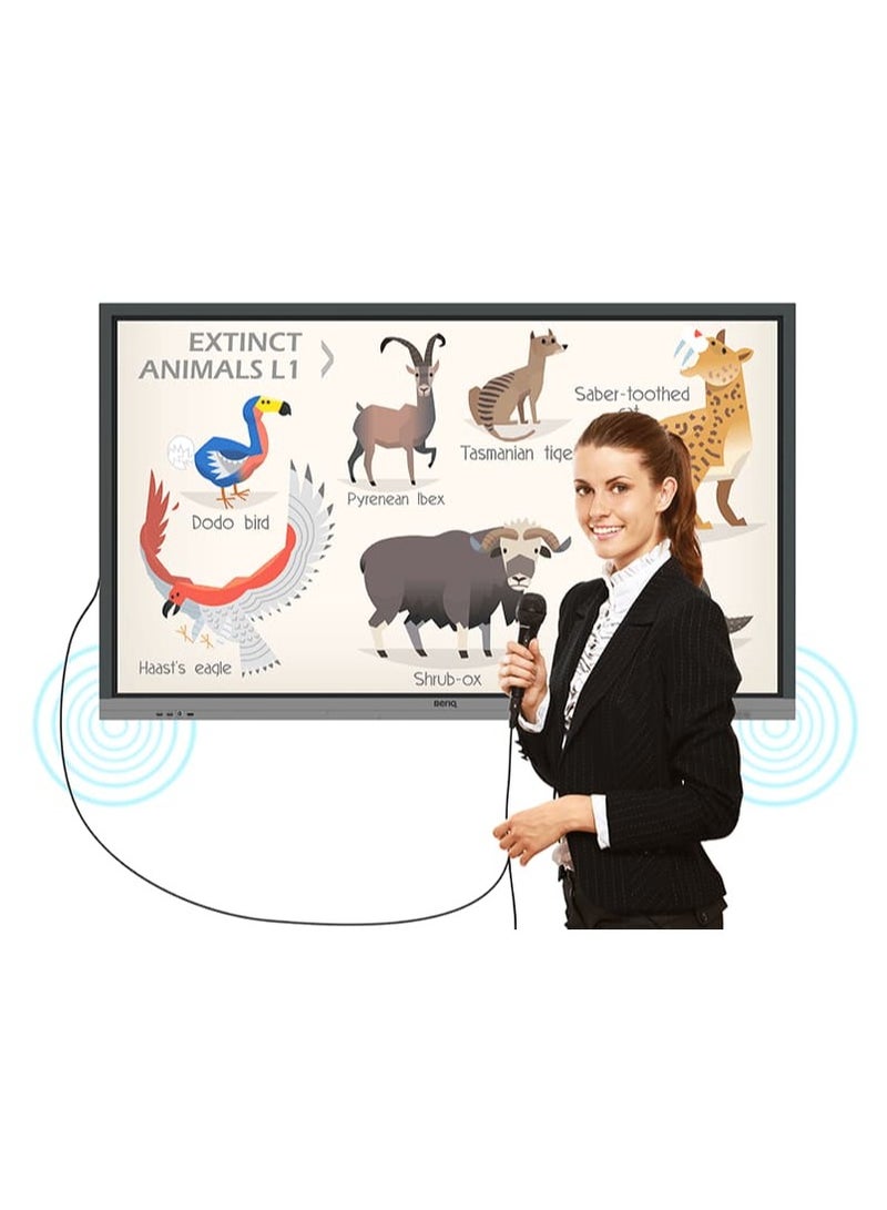 BenQ - RE6501 65" Education Interactive Display | 4K UHD, 20-Point Touch, IR Technology, 8ms Response, OPS Core i5, 8GB DDR5, 512GB SSD, Free VESA Mount, (Android/windows) + Universal Adjustable Interactive Display Stand - Riotouch Model 11ZJ-14, for 65"-110" Screens, 360-Degree Mobility Black/Grey - Image 1