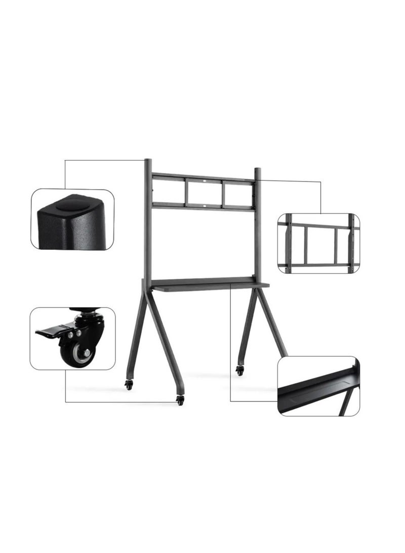 BenQ - RE6501 65" Education Interactive Display | 4K UHD, 20-Point Touch, IR Technology, 8ms Response, OPS Core i5, 8GB DDR5, 512GB SSD, Free VESA Mount, (Android/windows) + Universal Adjustable Interactive Display Stand - Riotouch Model 11ZJ-14, for 65"-110" Screens, 360-Degree Mobility Black/Grey - Image 1