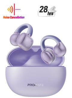 PROMATE True Wireless Earbuds with OWS Technology, IntelliTouch Control, Ergonomic Open-Ear Clip Design, 28-Hour Playtime, 500mAh Charging Case, Water-Resistance, and AudioFit Stability for Unmatched Sound Quality, AirClip Purple  - Image 1