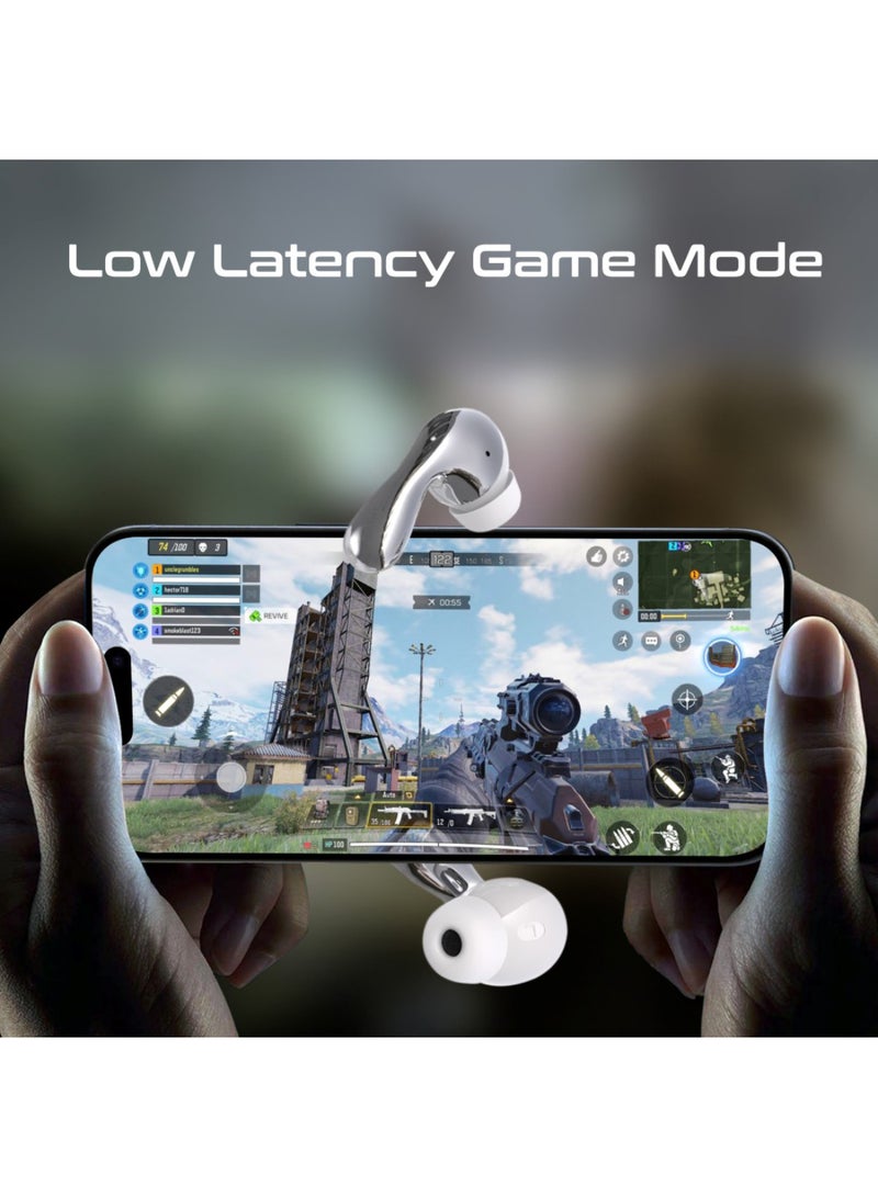 PROMATE - Bluetooth True Wireless Stereo Earphones with IntelliTouch Control, Active Noise Cancellation, Transparency Mode, Low Latency Game Mod White - Image 1