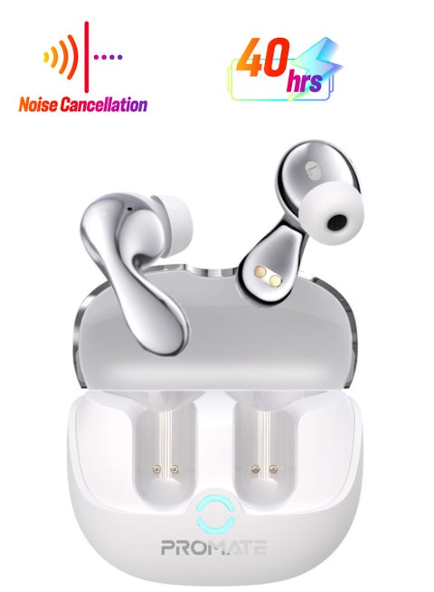Bluetooth True Wireless Stereo Earphones with IntelliTouch Control, Active Noise Cancellation, Transparency Mode, Low Latency Game Mod White