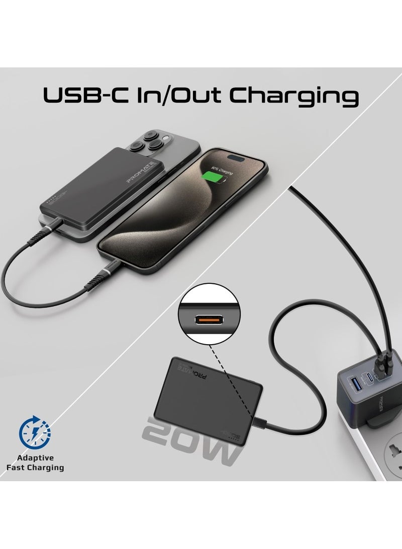 5000 mAh Ultra-Compact Power Bank, Battery Charger with 15W MagSafe Compatible Fast Charging, 20W USB-C Input/Output Port, Charge Protection, Smart Battery Indicators, and Durable Aluminium Design, Blade-5 Black