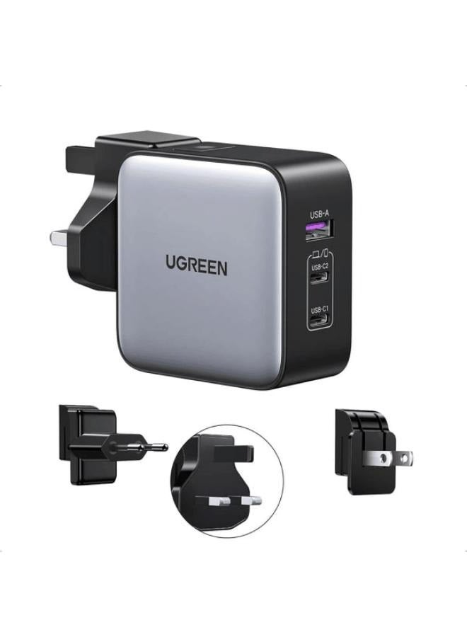 Ugreen UGREEN Fast Charger GaN 1USB-A&2USB-C 65W Grey  - Image 1