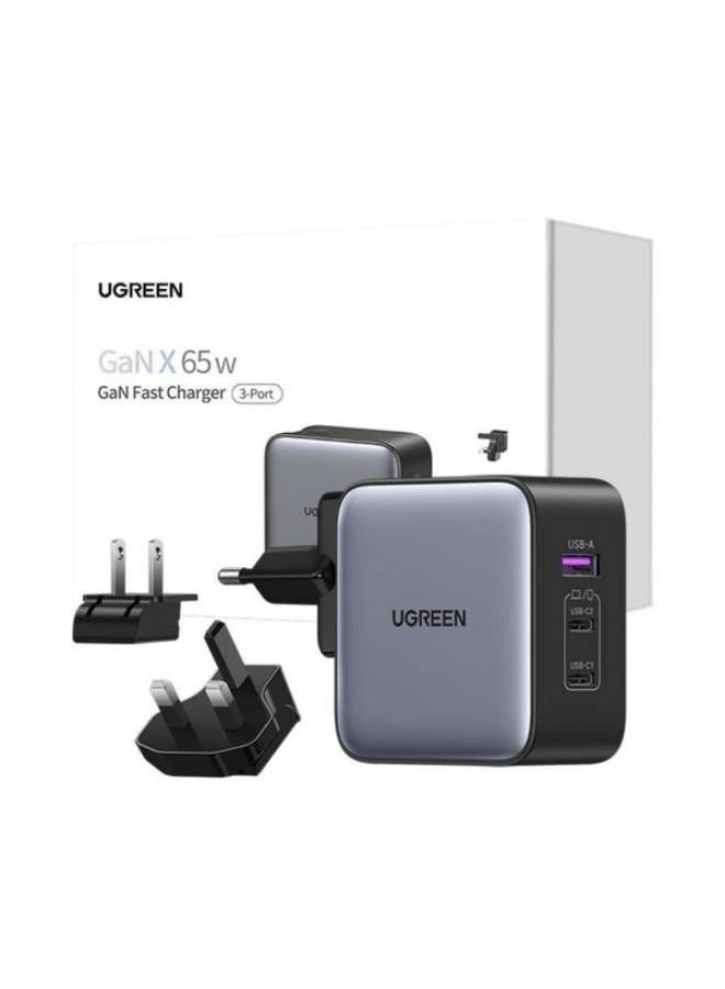 Ugreen UGREEN Fast Charger GaN 1USB-A&2USB-C 65W Grey  - Image 2