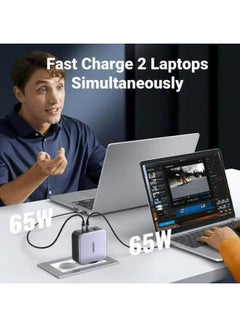 Ugreen USB-A+2*USB-C 140W GaN Tech Fast Charger with C to C Cable 1.5M Black  - Image 3