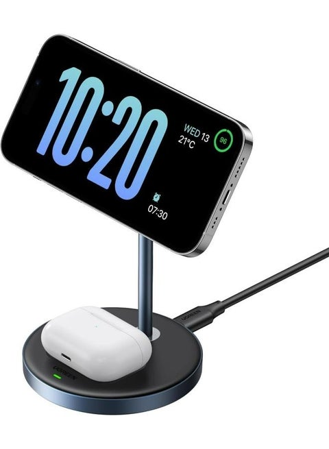 [6957303896684] UGREEN 2-in-1 Magnetic Wireless Charging Station Grey