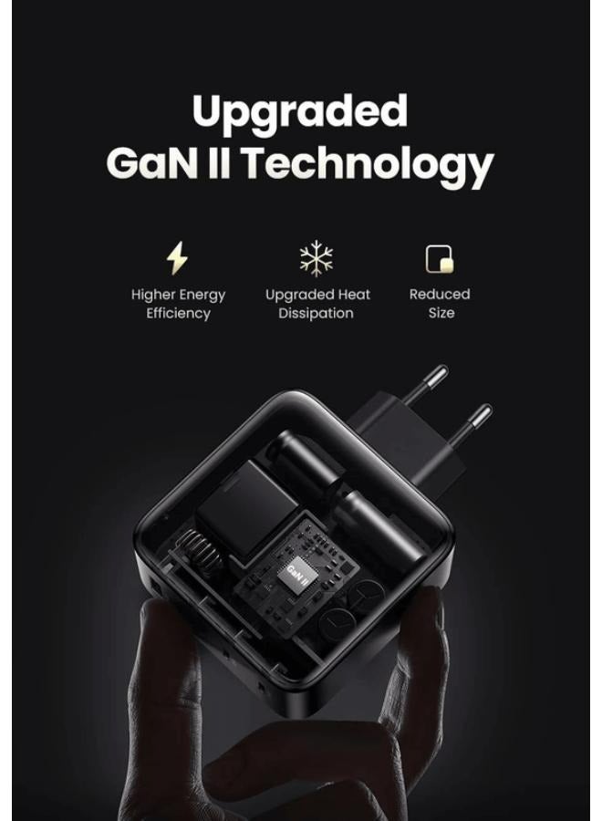 Ugreen - USB-A 3xUSB-C 100W GaN Wall Charger USB-C Cable Black - Image 1