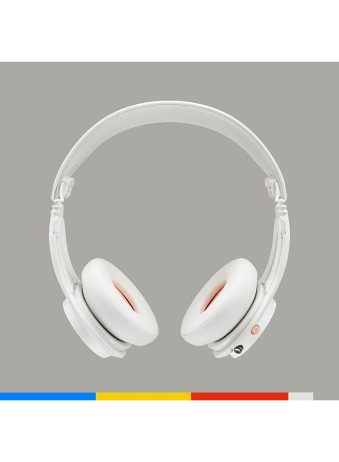 سكل كاندي - Icon ANC On-Ear Active Noise Cancelling Wireless Bluetooth Headphones, 60 Hr Battery, Microphone, Works with iPhone Android White Bone/Orange Glow - Image 1