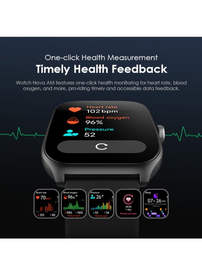 Oraimo - 340 mAh Watch Nova AM 2.01" AMOLED Screen Curved Cover Smart Watch Black - Image 1