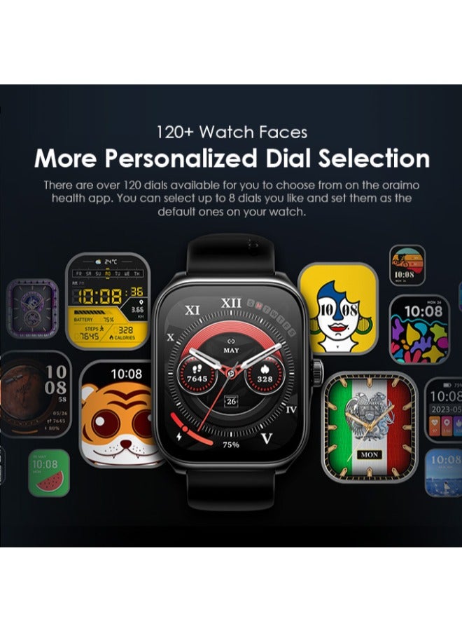 Oraimo - 340 mAh Watch Nova AM 2.01" AMOLED Screen Curved Cover Smart Watch Black - Image 1