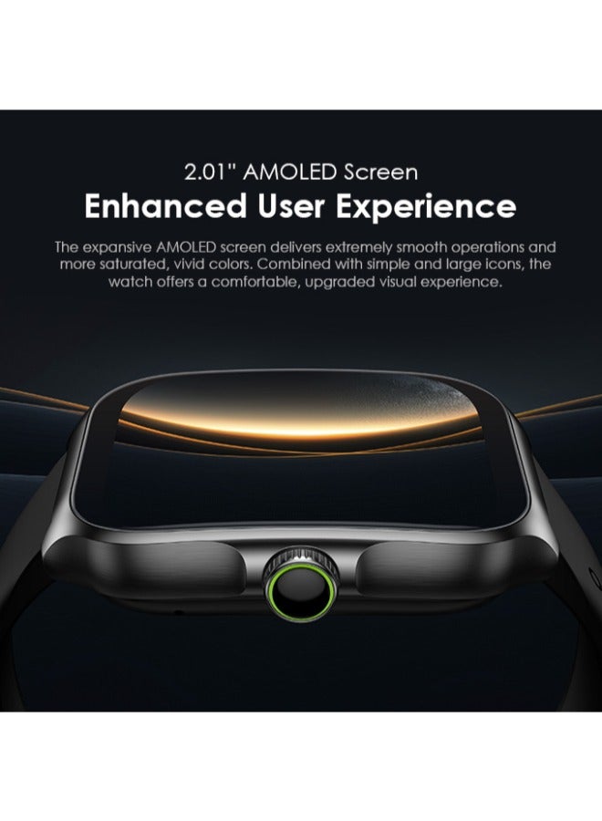 Oraimo - 340 mAh Watch Nova AM 2.01" AMOLED Screen Curved Cover Smart Watch Black - Image 1