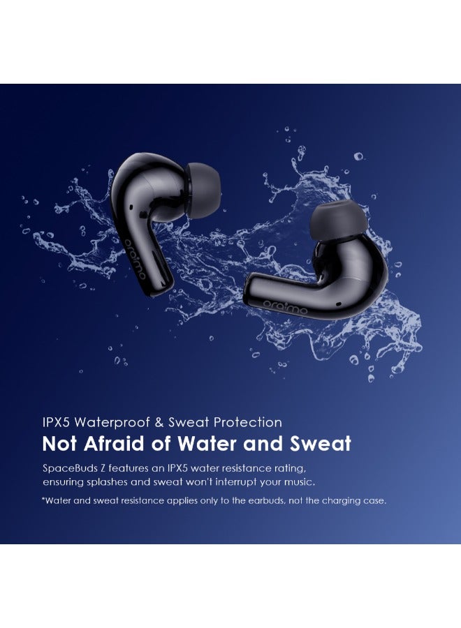 أورايمو - Oraimo Airpods Active Noise Cancelling Bluetooth Earphones, Sound360 Spatial Audio True Wireless Earbuds,4 Mics for AI Clear Calls,38H Playtime, Dual Device Connectivity, Customization via App Black - Image 1