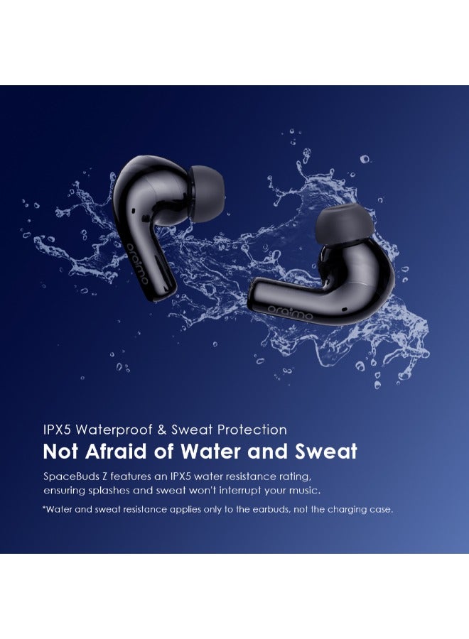 أورايمو - Oraimo Airpods Active Noise Cancelling Bluetooth Earphones, Sound360 Spatial Audio True Wireless Earbuds,4 Mics for AI Clear Calls,38H Playtime, Dual Device Connectivity, Customization via App Black - Image 1