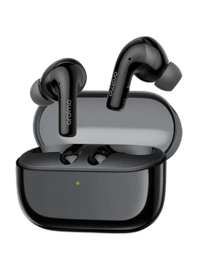 أورايمو Oraimo Airpods Active Noise Cancelling Bluetooth Earphones, Sound360 Spatial Audio True Wireless Earbuds,4 Mics for AI Clear Calls,38H Playtime, Dual Device Connectivity, Customization via App Black  - Image 1