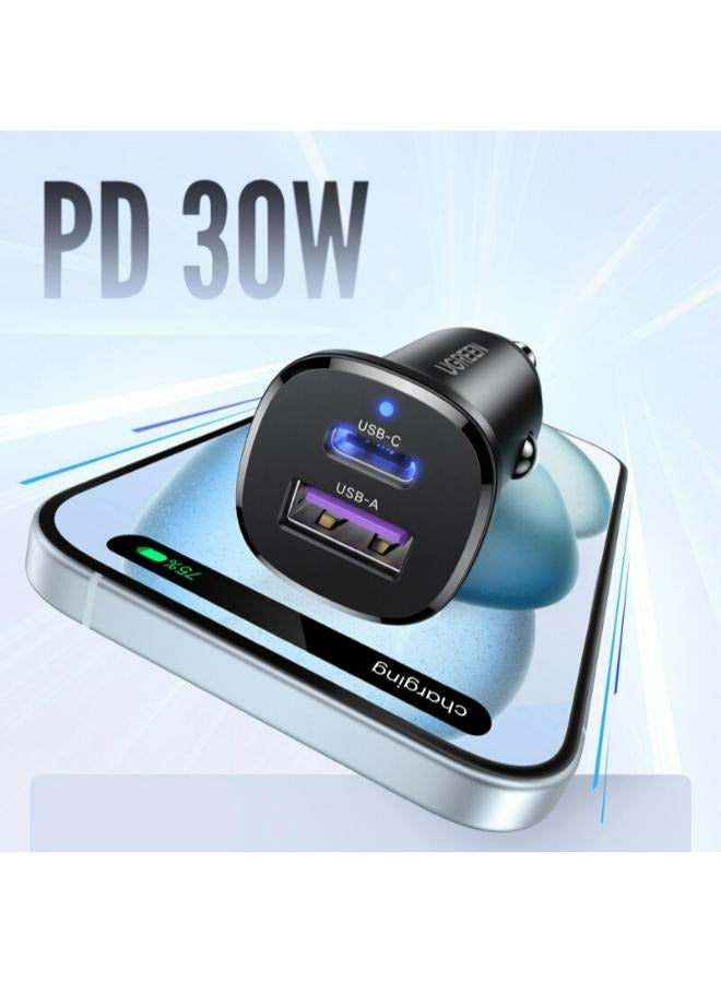 Ugreen UGREEN 2-Port Fast Car Charger 30W Black  - Image 2