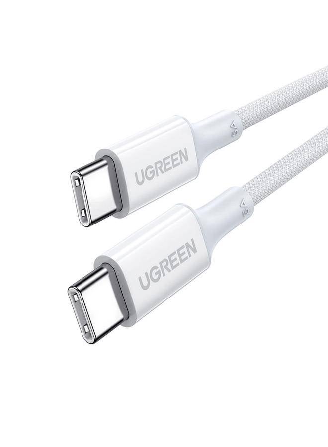 Ugreen - UGREEN USB-C to USB-C 100W Braided Silicon 1M White - Image 1