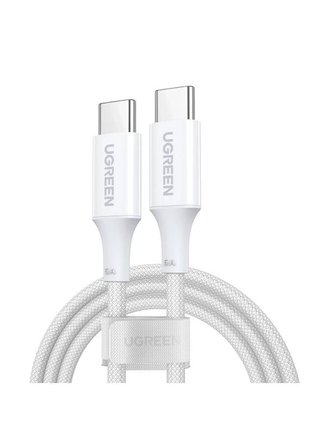 Ugreen - UGREEN USB-C to USB-C 100W Braided Silicon 1M White - Image 1