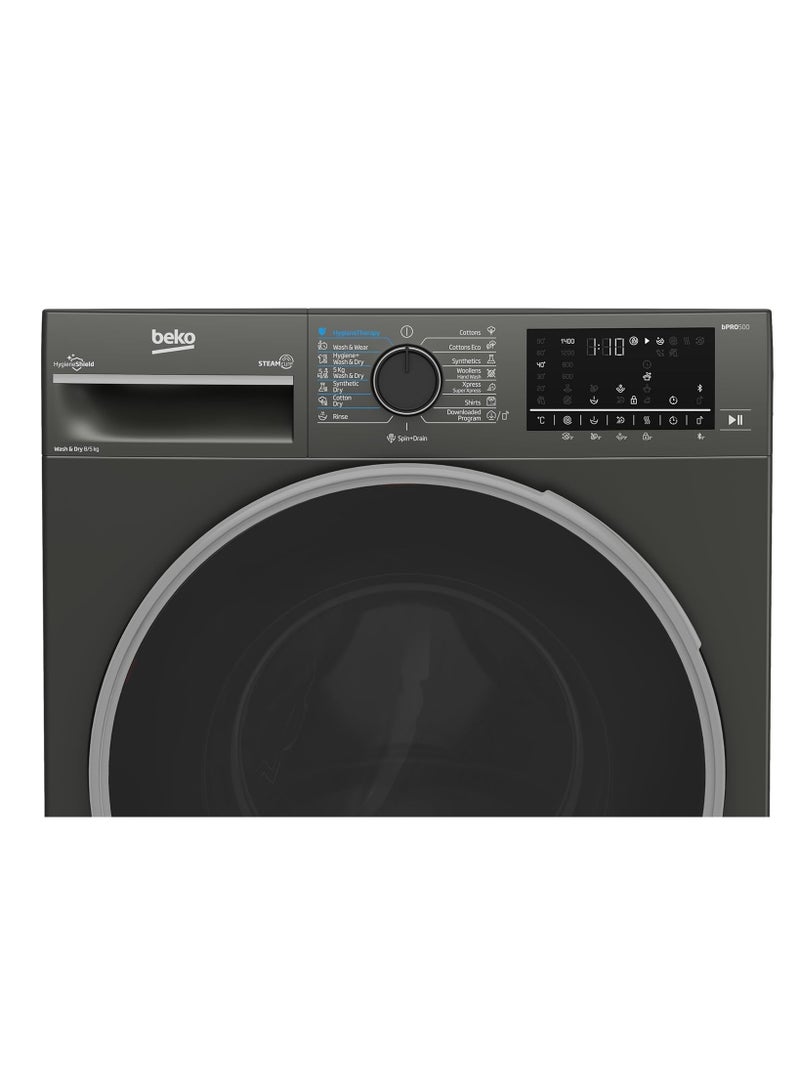 بيكو Front Load Washing Machine 8kg with 5kg Dryer,1400 RPM, Pro Smart Inverter Motor, Steam Cure, Bluetooth BWD08520MCI  - Image 2