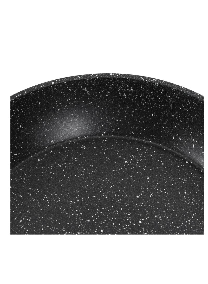 رويال فورد 28 cm Smart Granite Series Frypan- RF11872/ Strong Forged Aluminum Body with Non-Stick Coating and Heat Resistant Soft Touch Handle/ Induction Bottom, Compatible with Hot Plate, Halogen, Ceramic and Gas Stovetops/ Perfect for Frying, Sauting, Tempering, Black 28cmcm  - Image 4