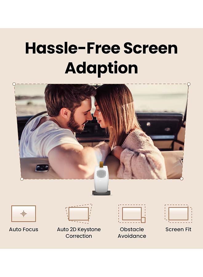 BenQ GV50 Laser Portable 1080p Projector with Built-in Battery,Google TV & Netflix,500 ANSI Lumens,4K Support, 92% REC709, 135° Ceiling Projection, 18W Bass Speaker, WiFi, USB-C, HDMI,2-Year Warranty GV50 White - Image 5