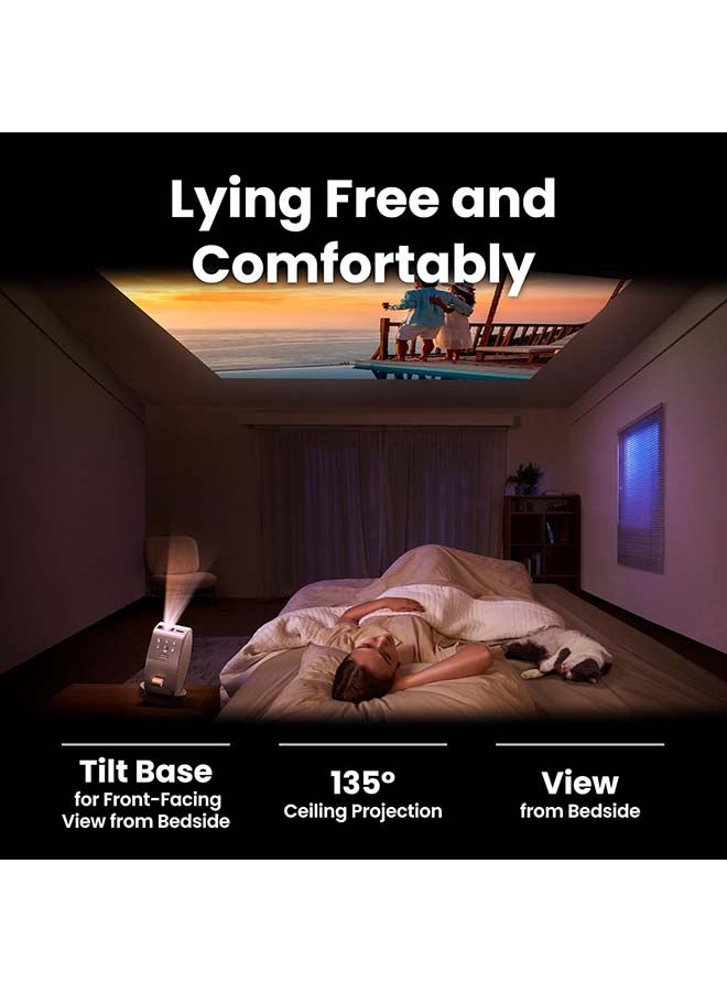 BenQ GV50 Laser Portable 1080p Projector with Built-in Battery,Google TV & Netflix,500 ANSI Lumens,4K Support, 92% REC709, 135° Ceiling Projection, 18W Bass Speaker, WiFi, USB-C, HDMI,2-Year Warranty GV50 White - Image 2