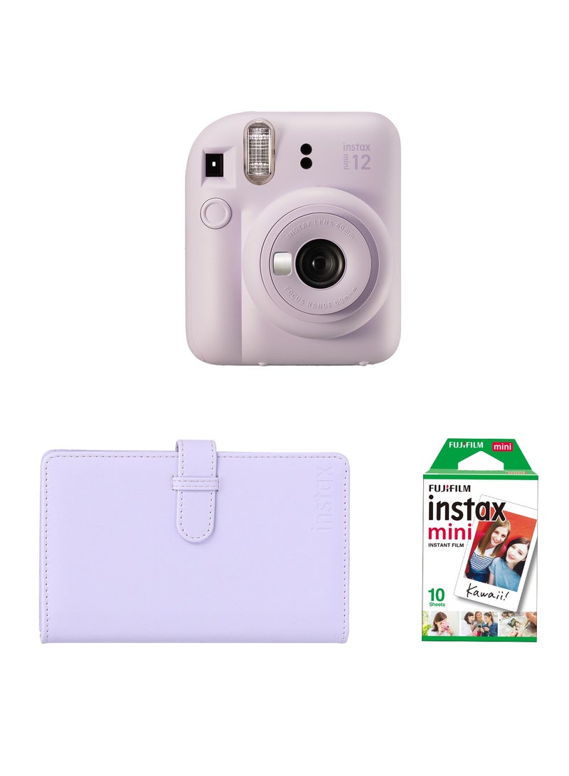 FUJIFILM Instax Camera Mini 12 joy Pack (Lilac Purple)  - Image 1