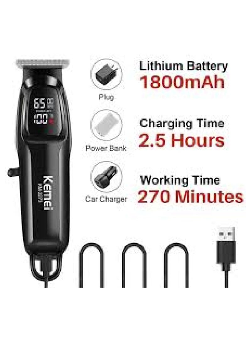 كيمي KM-2273 ماكينة حلاقة شعر احترافية للرجال بدون سلك مع شاشة LED وبطارية ليثيوم 1800 مللي أمبير - Image 5