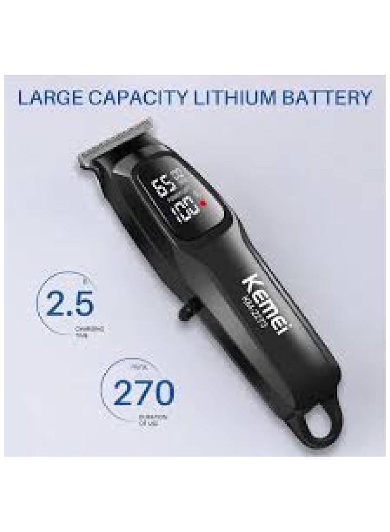 كيمي KM-2273 ماكينة حلاقة شعر احترافية للرجال بدون سلك مع شاشة LED وبطارية ليثيوم 1800 مللي أمبير - Image 4