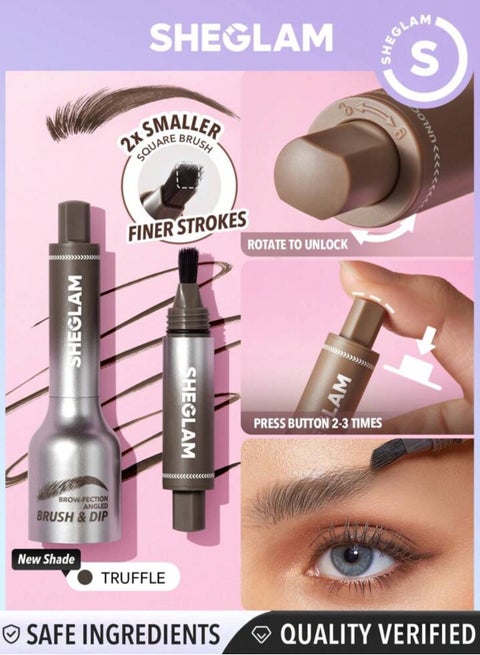 Brow-Fection Angled Brush & Dip- Truffle