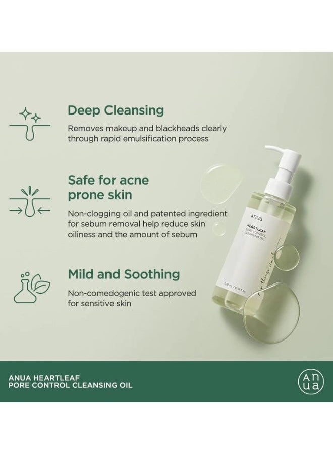 Anua - Heartleaf Pore Control Cleansing Oil And Quercetinol Pore Deep Cleansing Foam - Double Cleansing Duo 350ml - Image 1