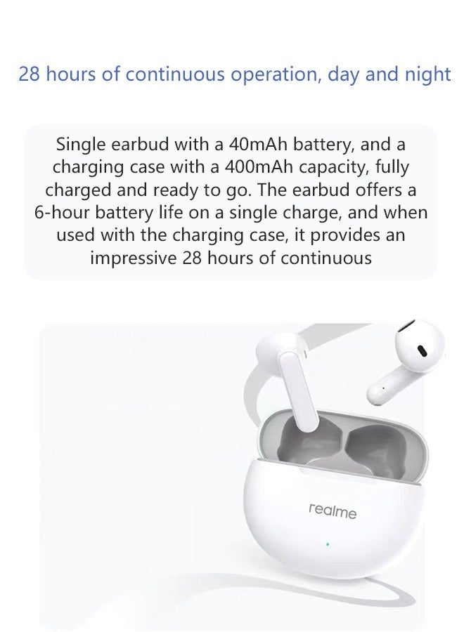 realme - Buds T01 Bluetooth Earbuds White - Image 1
