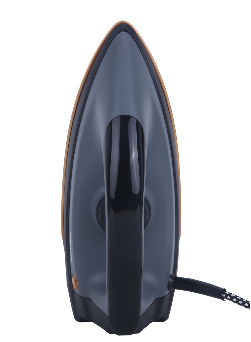 سوناشي Heavy Dry Iron with Ceramic Coated Soleplate | Comfortable Handle, Stable Heel Rest, Thermostat Control and Easy Temperature Settings | For All Types of Fabrics | Overheat Protection 1200 W SHI-6021 Grey/Black  - Image 3