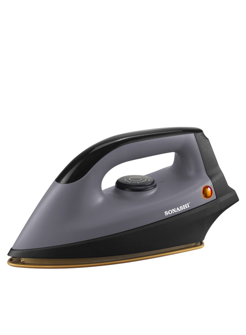 سوناشي Heavy Dry Iron with Ceramic Coated Soleplate | Comfortable Handle, Stable Heel Rest, Thermostat Control and Easy Temperature Settings | For All Types of Fabrics | Overheat Protection 1200 W SHI-6021 Grey/Black  - Image 1