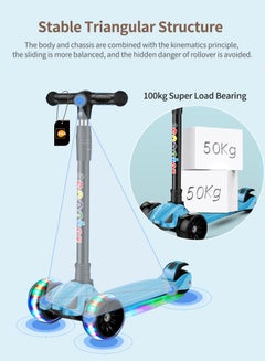 Kidle Kids Kick Scooter, with Flash Wheel Folding Scooter, for Children 1-3-6 Years Boys and Girls  - Image 4