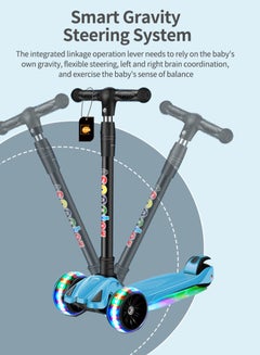 Kidle Kids Kick Scooter, with Flash Wheel Folding Scooter, for Children 1-3-6 Years Boys and Girls  - Image 5