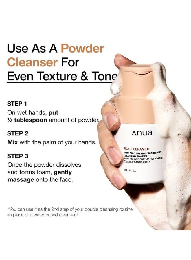 انوا Rice Glow Trio - Rice Enzyme Brightening Cleansing Powder 40g, Rice 70 Glow Milky Toner 250ml And 7 Rice Ceramide Hydrating Barrier Serum 50ml 340ml - Image 4