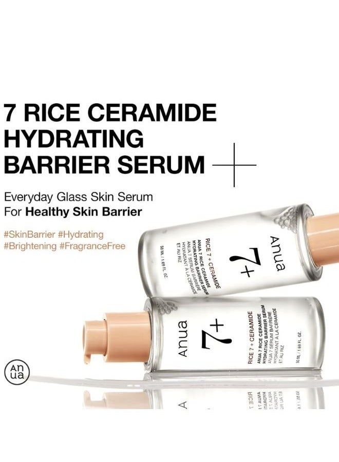 Anua - Rice Glass Skin Set - Rice Enzyme Brightening Cleansing Powder 40g, Rice Glow Milky Toner 250ml, 7 Rice Ceramide Hydrating Barrier Serum 50ml And Rice 70 Intensive Moisturizing Milk 150ml 490ml - Image 1