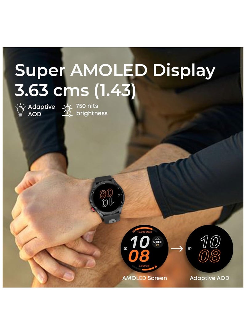 تيتان - Celestor Smart Watch 1.43" AMOLED Round Display, Opto-Mechanical Crown, In-Built GPS, Altimeter, Barometer, Compass, BT Calling Titanium/Beige - Image 1