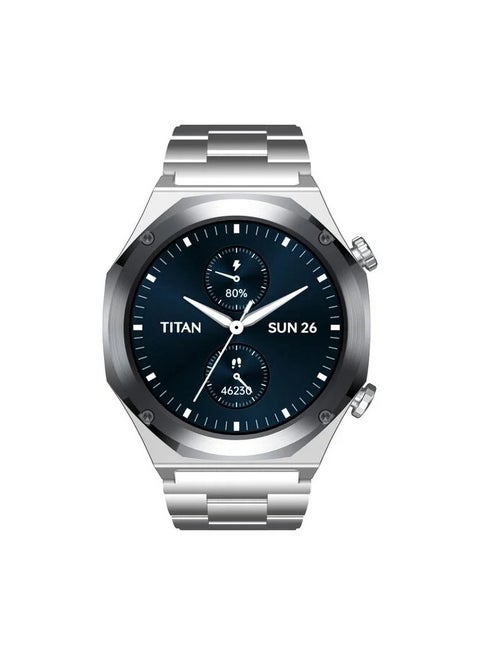 Maestro Smart Watch 1.43" AMOLED Round Display, Stainless Steel, Customisable UI, Smart AOD, Password, Extra Silicone Strap, Silver